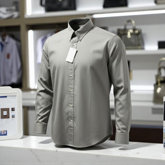 Munsingwear Mens Olive Green Long-Sleeve Button-Up Shirt Size L - Picture 2 of 12